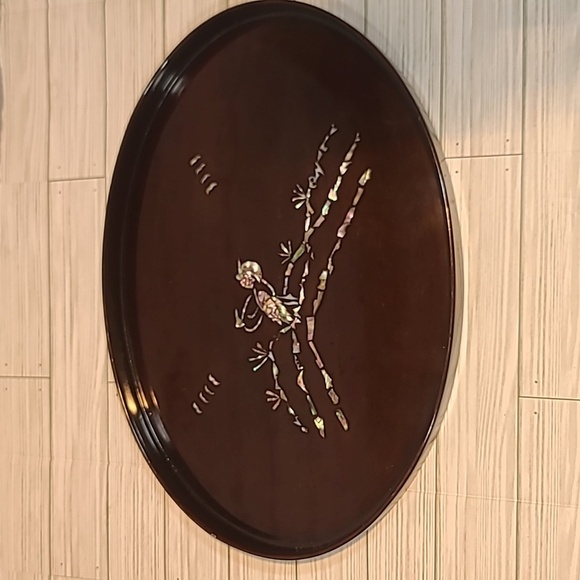 Wood with shell inlay serving tray - Picture 1 of 7